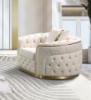 Picture of [FLOOR MODEL CLEARANCE]  PIEDMONT 2 Seater  Chesterfield Velvet Sofa (Beige)