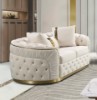 Picture of [FLOOR MODEL CLEARANCE]  PIEDMONT 2 Seater  Chesterfield Velvet Sofa (Beige)
