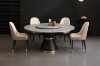Picture of ORBIT 135 Round Grey Sintered Stone Dining Table with Lazy Susan