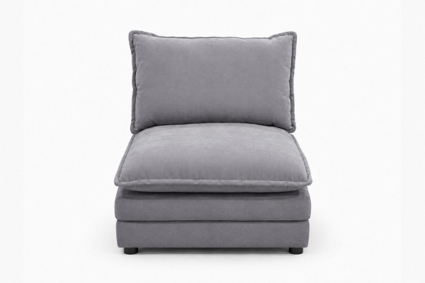 Picture of MELLOW Modular Sectional Sofa Range (Grey) - Armless Chair