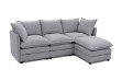 Picture of MELLOW Modular Sectional Sofa Range (Grey) - 4PC Combo Set (LAF Armchair + Armless + RAF Armchair + Ottoman)