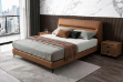Picture of CUBA Genuine Leather Bed Frame in Queen/King Size (Brown) 