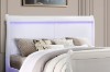 Picture of [FLOOR MODEL CLEARANCE] LOUIS Hevea Wood Bed Frame with LED Lighting Headboard in Queen Size (White)