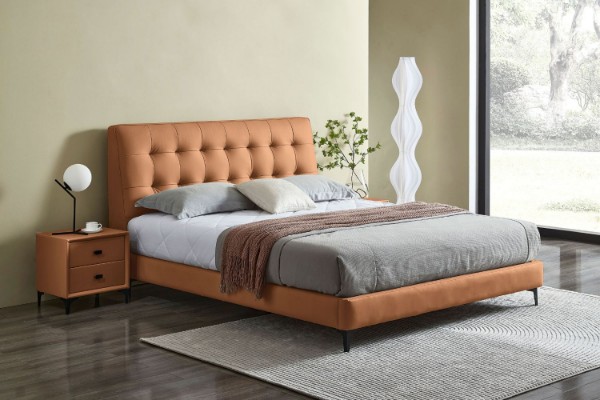 Picture of [FLOOR MODEL CLEARANCE]  AUGUSTA Queen Size Genuine Leather Bed Frame (Brown)