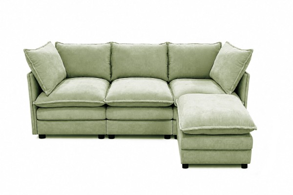 Picture of MELLOW Modular Sectional Sofa Range (Sage Green)  - 4PC Combo Set (LAF Armchair + Armless + RAF Armchair + Ottoman)