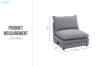 Picture of MELLOW Modular Sectional Sofa Range (Grey) - Armless Chair