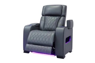 Picture of VOLT Air Leather Dual Motor Power Reclining Sofa Range (Grey) - 1 Seat with Heating and Cooling Cup Holders & Storage & Type-C Port & LED Lighting (1R)