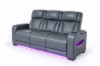 Picture of VOLT Air Leather Dual Motor Power Reclining Sofa Range (Grey) - 3 Seat with Drop-Down Console & Reading Light & Wireless Charging & Heating and Cooling Cup Holders & Storage & Type-C Port & LED Lighting (3RRC)