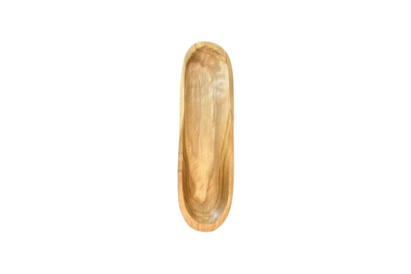 Picture of 650-035 Solid Teak Wood Oval Ship Bowl (40cmx12cm)