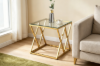 Picture of [FLOOR MODEL CLEARANCE] DIAMOND 55 Glass Top with Golden Stainless Steel Frame Side Table