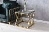 Picture of [FLOOR MODEL CLEARANCE] DIAMOND 55 Glass Top with Golden Stainless Steel Frame Side Table