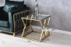Picture of [FLOOR MODEL CLEARANCE] DIAMOND 55 Glass Top with Golden Stainless Steel Frame Side Table