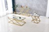 Picture of [FLOOR MODEL CLEARANCE] DIAMOND 55 Glass Top with Golden Stainless Steel Frame Side Table