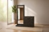 Picture of RIDHELINE Genuine Wood Veneer 3-Drawer Dresser with Mirror with 5-Tier Internal Shelf