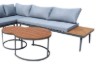 Picture of VERNON Solid Acacia Wood & Steel Frame Outdoor Corner Lounge Sofa Set with 2 Round Nesting Coffee Tables