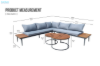 Picture of VERNON Solid Acacia Wood & Steel Frame Outdoor Corner Lounge Sofa Set with 2 Round Nesting Coffee Tables