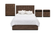 Picture of MERIDIAN Bedroom Combo Set in Queen Size with 3D Panel Design - 4PC Combo