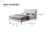 Picture of AUGUSTA Genuine Leather Bed Frame in King  Size (Light Grey)