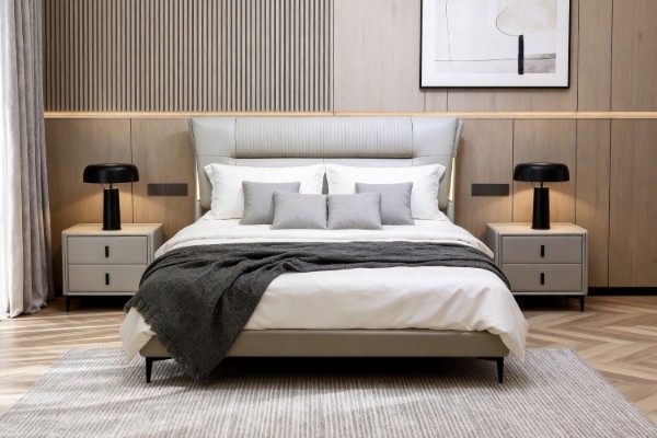 Picture of [FLOOR MODEL CLEARANCE]NORDICA Air Leather Bed Frame with Integrated Touch LED Light in Queen Size