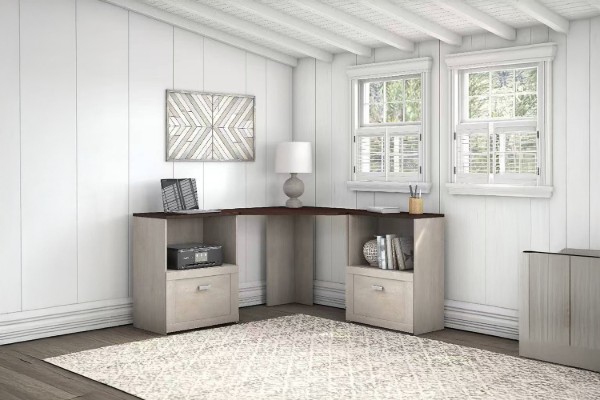 Picture of [FLOOR MODEL CLEARANC] PHLIUS L-Shaped Desk with 2 Side Cabinet