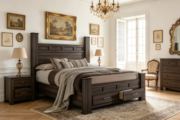 Picture of MORNINGTON Queen Size Bed Frame with Drawers