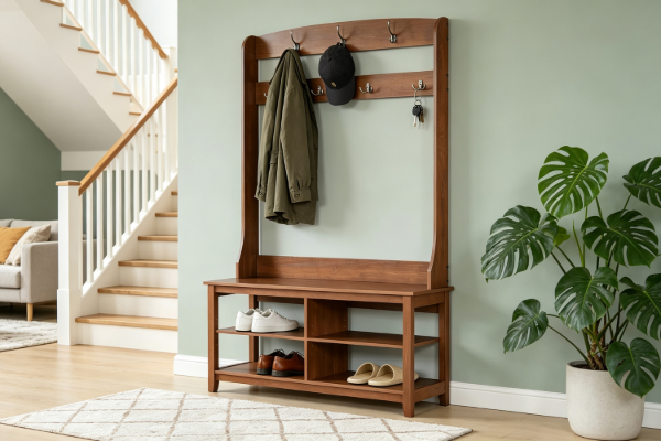 Picture of [FLOOR MODEL CLEARANCE]  ELLIS 175 Hall Tree with Shoe Bench, Coat Rack & Shelves