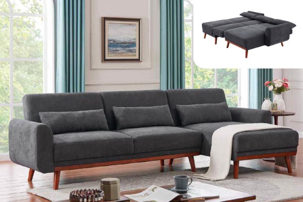 Picture of [FLOOR MODEL CLEARANCE] TARA Fabric Reversible Sectional Sofa Bed