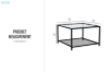 Picture of [FLOOR MODEL CLEARANC] LINDELL 70 Square Tempered Glass Coffee Table with Shelf