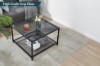 Picture of [FLOOR MODEL CLEARANC] LINDELL 70 Square Tempered Glass Coffee Table with Shelf