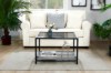 Picture of [FLOOR MODEL CLEARANC] LINDELL 70 Square Tempered Glass Coffee Table with Shelf