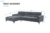 Picture of [FLOOR MODEL CLEARANC] Frankfurt Sectional Fabric Sofa (Grey) - Chaise Facing Left