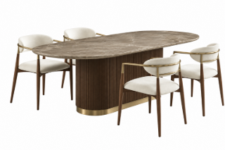 Picture of MARCO 241 Marble Top Dining Set - 5PC